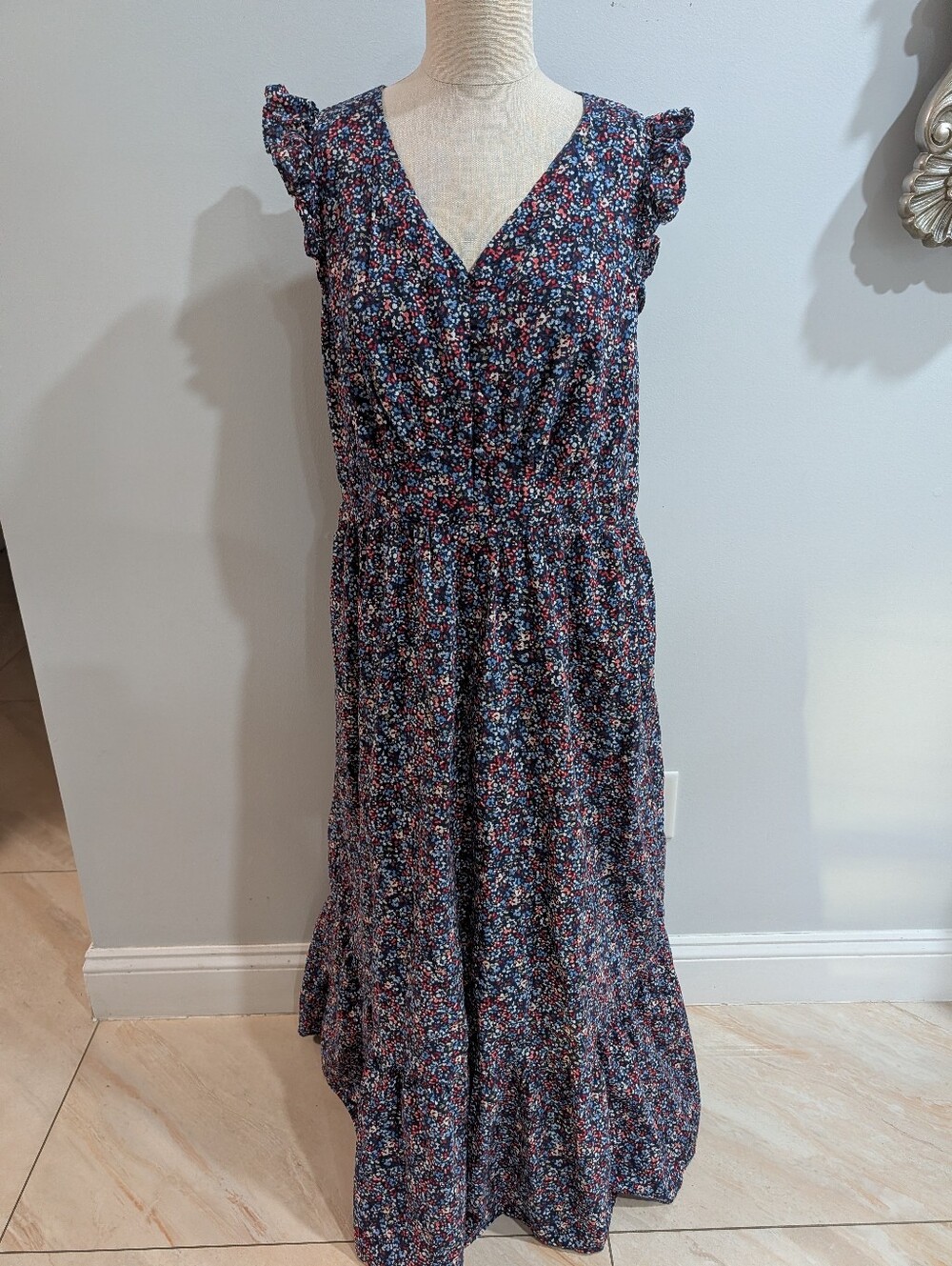 Lane Bryant Floral Flutter Sleeve Maxi Dress - Size 16